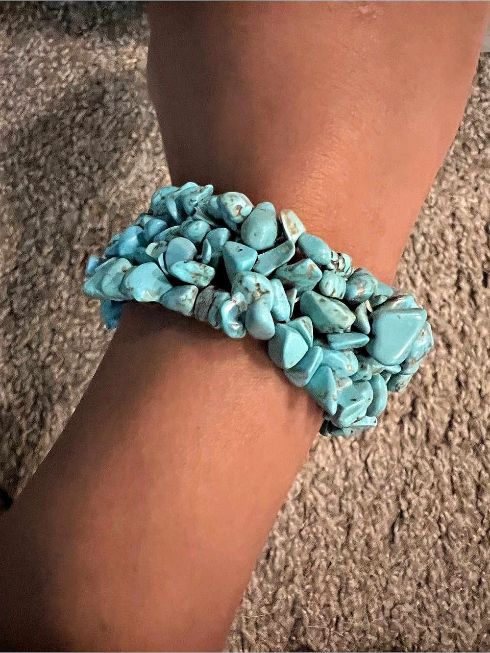 Blue Turquoise Chip Bead Bracelet